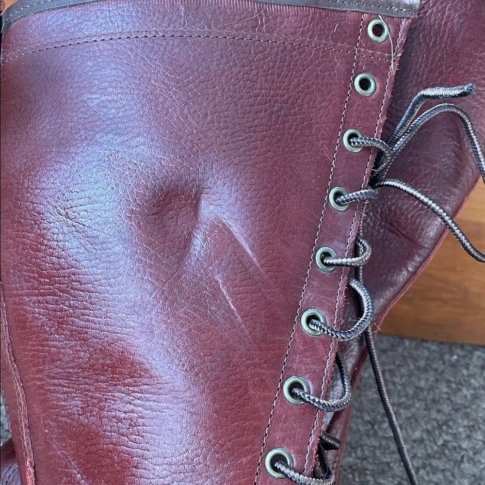 LL Bean rare 16” shearling lined boots cranberry - Picture 8 of 9